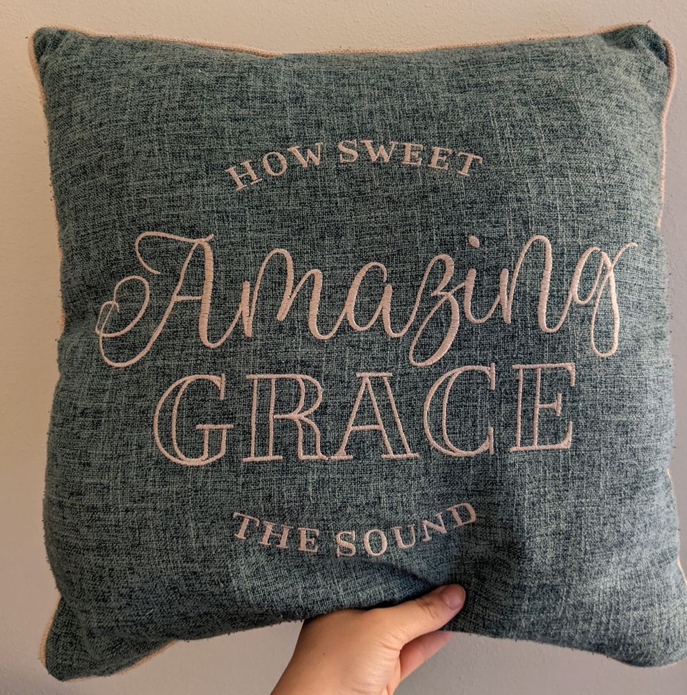 Teal 'Amazing Grace' Throw Pillow